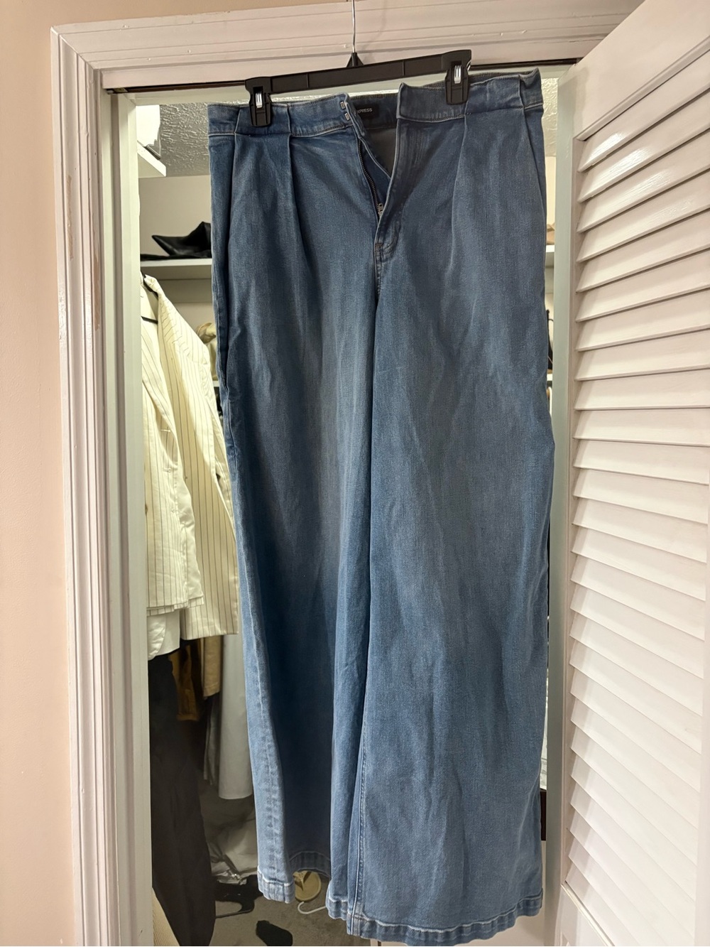 Express Women's Wide-Leg Jeans in Light Blue Denim